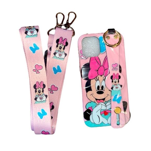 Disney Minnie Mouse iPhone 12 Mini Phone Case/Lanyard - Picture 1 of 3